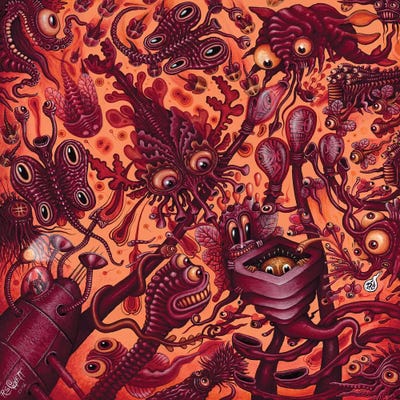 Red Microbia by R.S. Connett art print