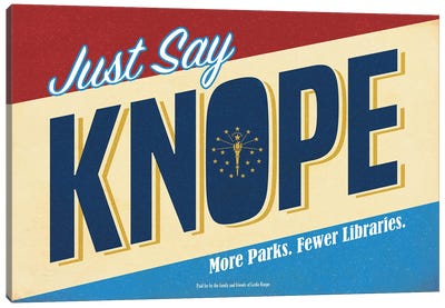 Knope Campaign Poster Canvas Art Print - Sitcoms & Comedy TV Show Art