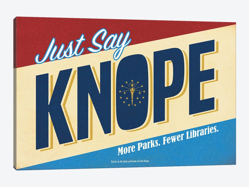 Knope Campaign Poster by Ross Coskrey 1-piece Canvas Wall Art