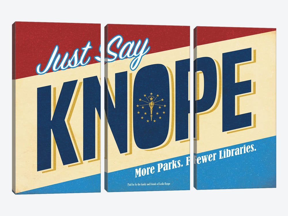 Knope Campaign Poster by Ross Coskrey 3-piece Canvas Wall Art