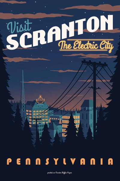 Pennsylvania: Scranton Travel Poster by Ross Coskrey