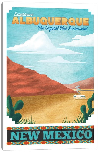 Albuquerque Travel Poster Canvas Art Print - Scenic & Nature Typography