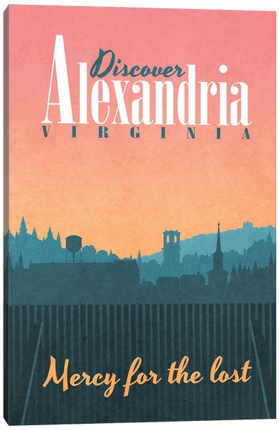 Alexandria Travel Poster Canvas Art Print - The Walking Dead