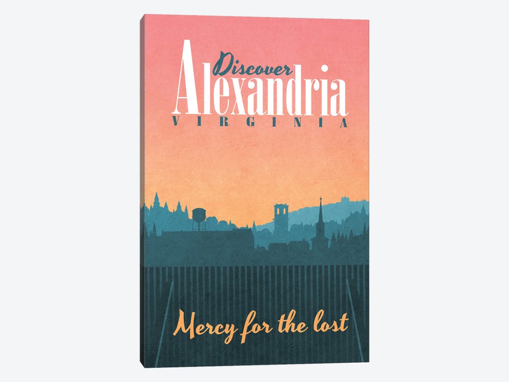 Alexandria Travel Poster by Ross Coskrey 1-piece Canvas Wall Art