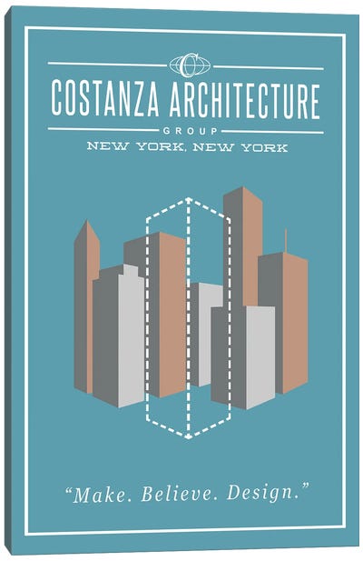 Costanza Architecture Canvas Art Print - Sitcoms & Comedy TV Show Art