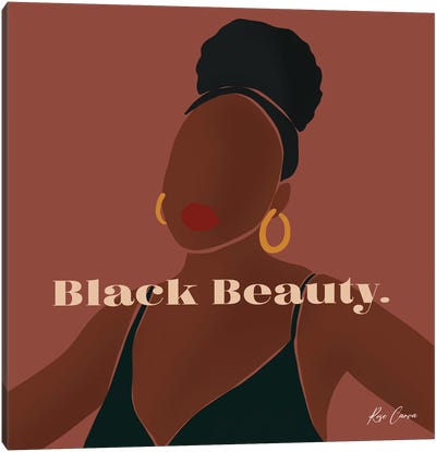 Black Beauty Canvas Art Print - Rose Canva
