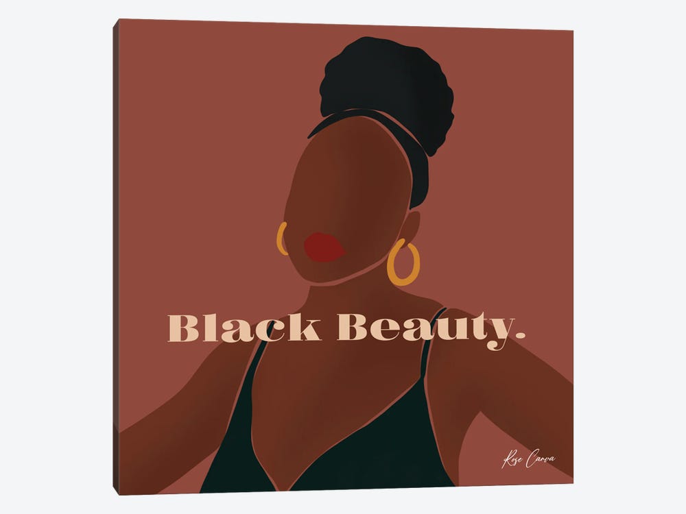 Black Beauty by Rose Canva 1-piece Canvas Art Print