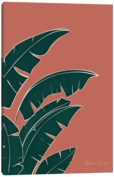 Jungle Leaves Canvas Art Print - Rose Canva