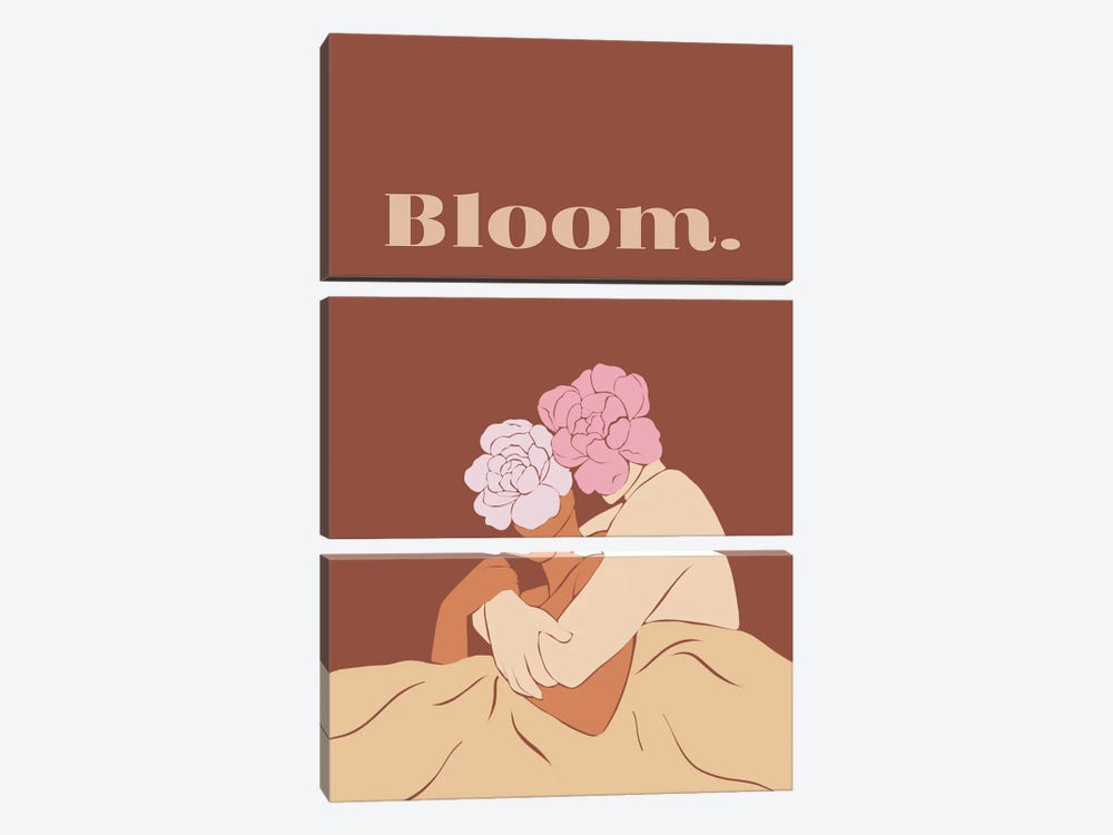 Bloomin Love by Rose Canva 3-piece Art Print