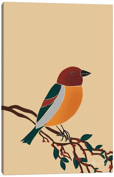 Bird Canvas Art Print - Rose Canva