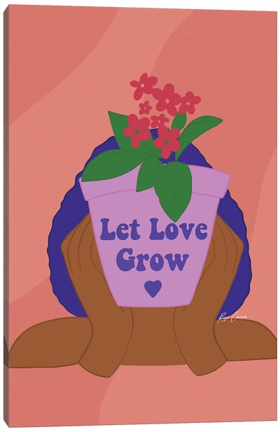 Let Love Grow Canvas Art Print - Rose Canva