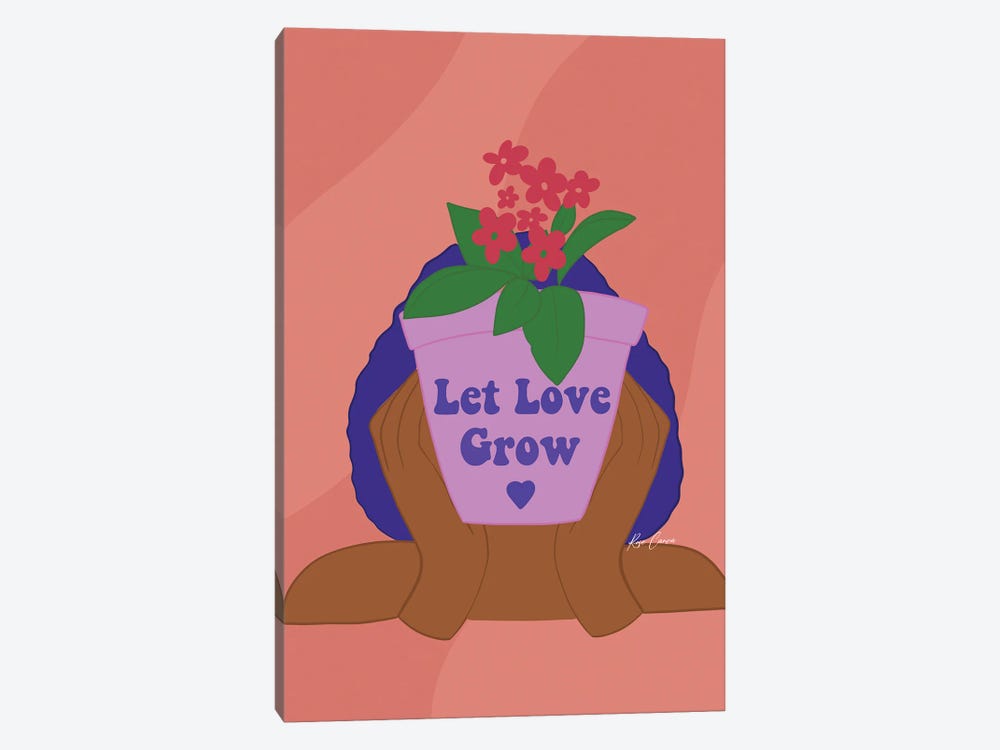 Let Love Grow by Rose Canva 1-piece Canvas Wall Art
