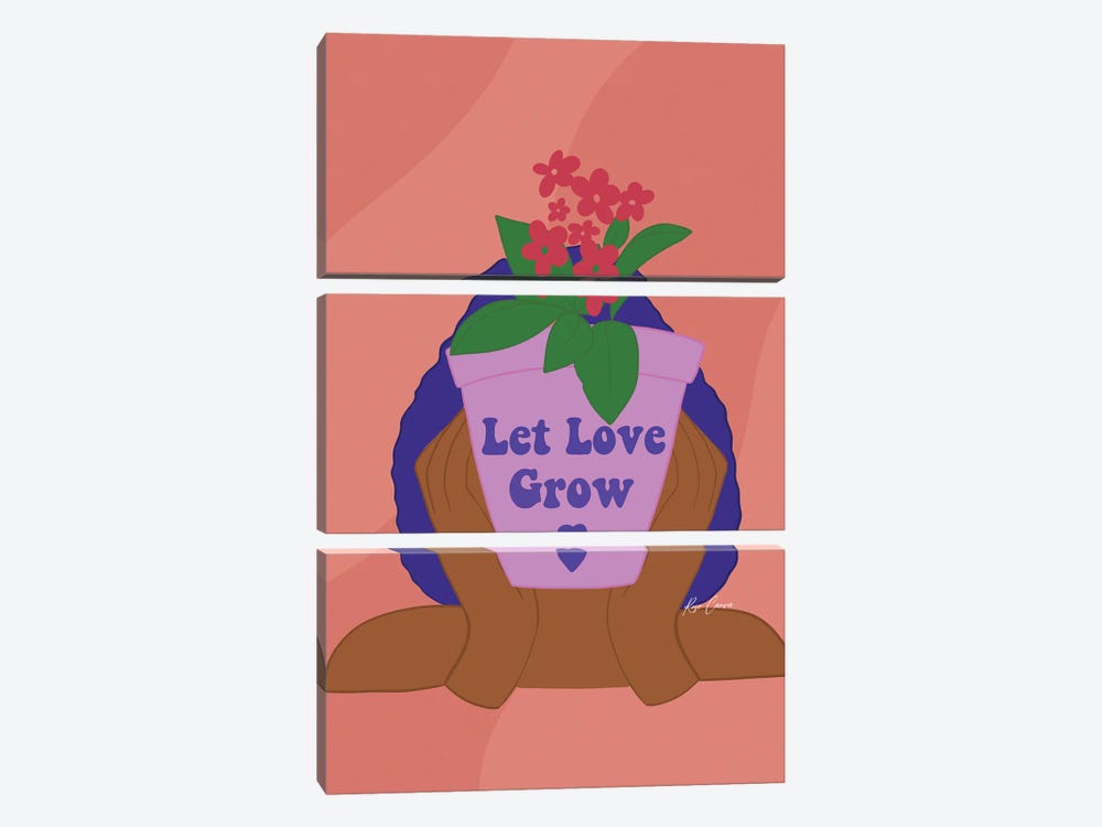 Let Love Grow by Rose Canva 3-piece Canvas Wall Art