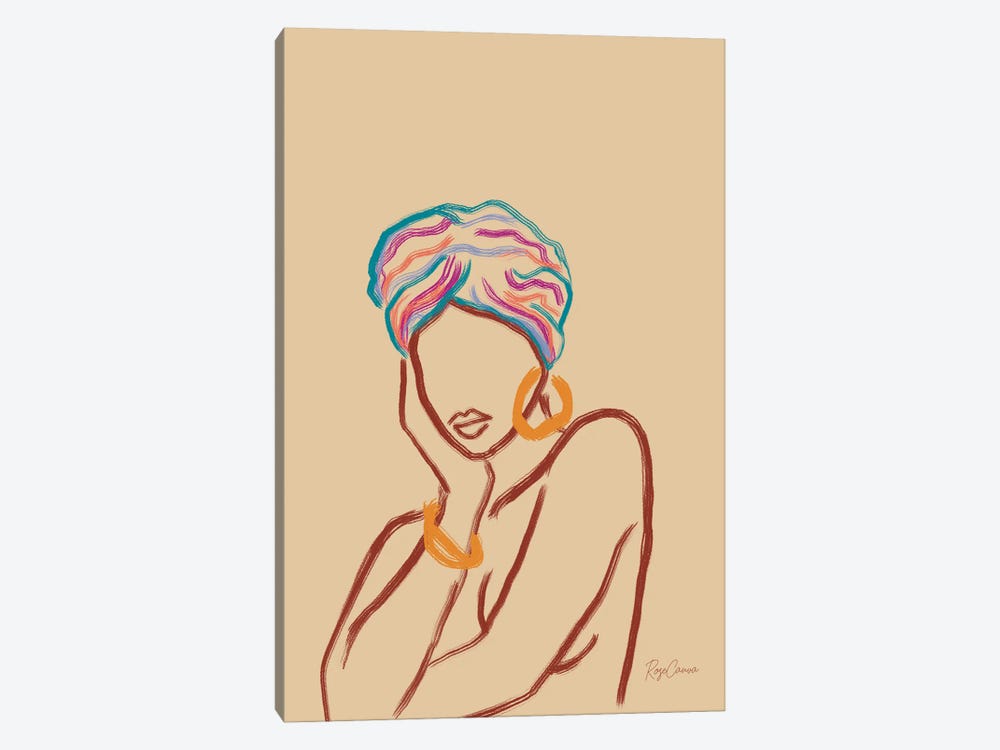 Turban Lover by Rose Canva 1-piece Canvas Wall Art