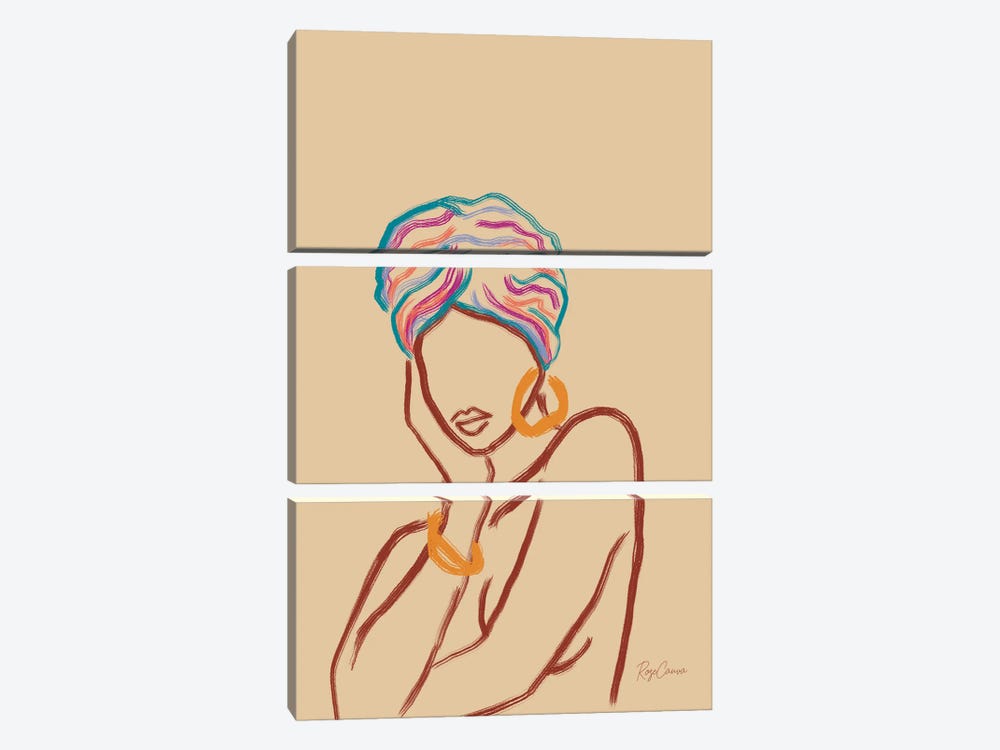 Turban Lover by Rose Canva 3-piece Canvas Artwork