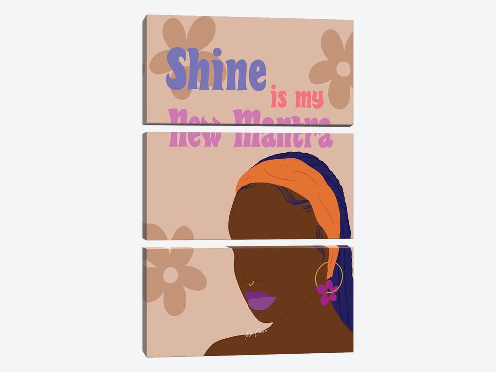 Shine Is My New Mantra by Rose Canva 3-piece Canvas Artwork