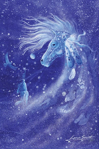 Blue: Blue Spirit Horse by Red Bird Smith Art