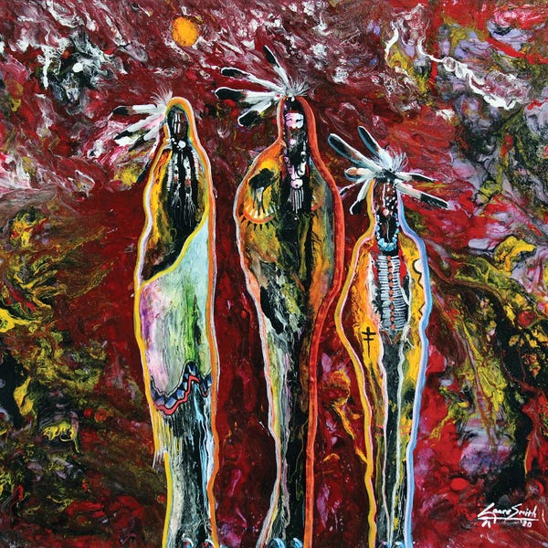Native American Décor: Three Spirits by Red Bird Smith Art