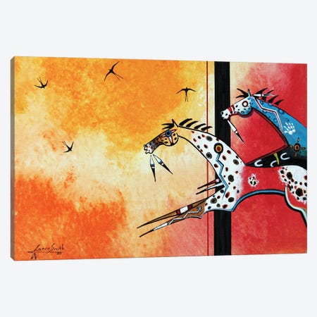 Two Hearts Canvas Print #RDB21} by Red Bird Smith Art Canvas Artwork