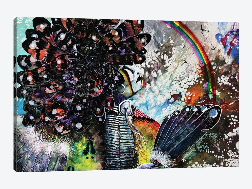 Rainbow Warrior by Red Bird Smith Art 1-piece Canvas Print