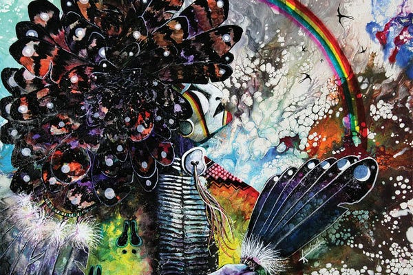 Feathers: Rainbow Warrior by Red Bird Smith Art