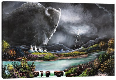 Thunder Butte Canvas Art Print - Lightning