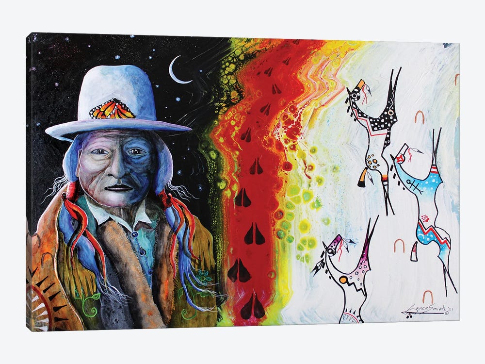 Holy Trinity Sitting Bull by Red Bird Smith Art 1-piece Canvas Artwork