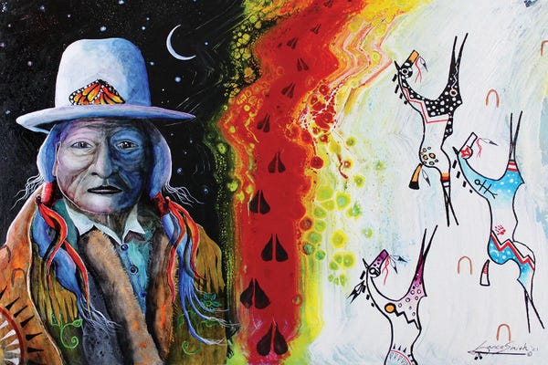 Indigenous & Native American Culture: Holy Trinity Sitting Bull by Red Bird Smith Art