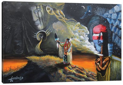 Grandfather's Prayer Canvas Art Print - Art by Native American & Indigenous Artists