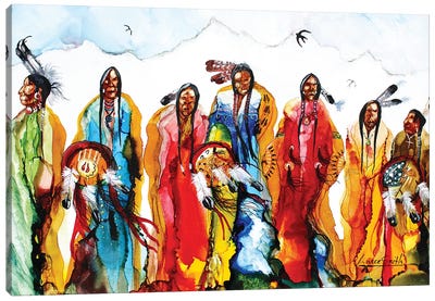 Council Canvas Art Print - Art by Native American & Indigenous Artists
