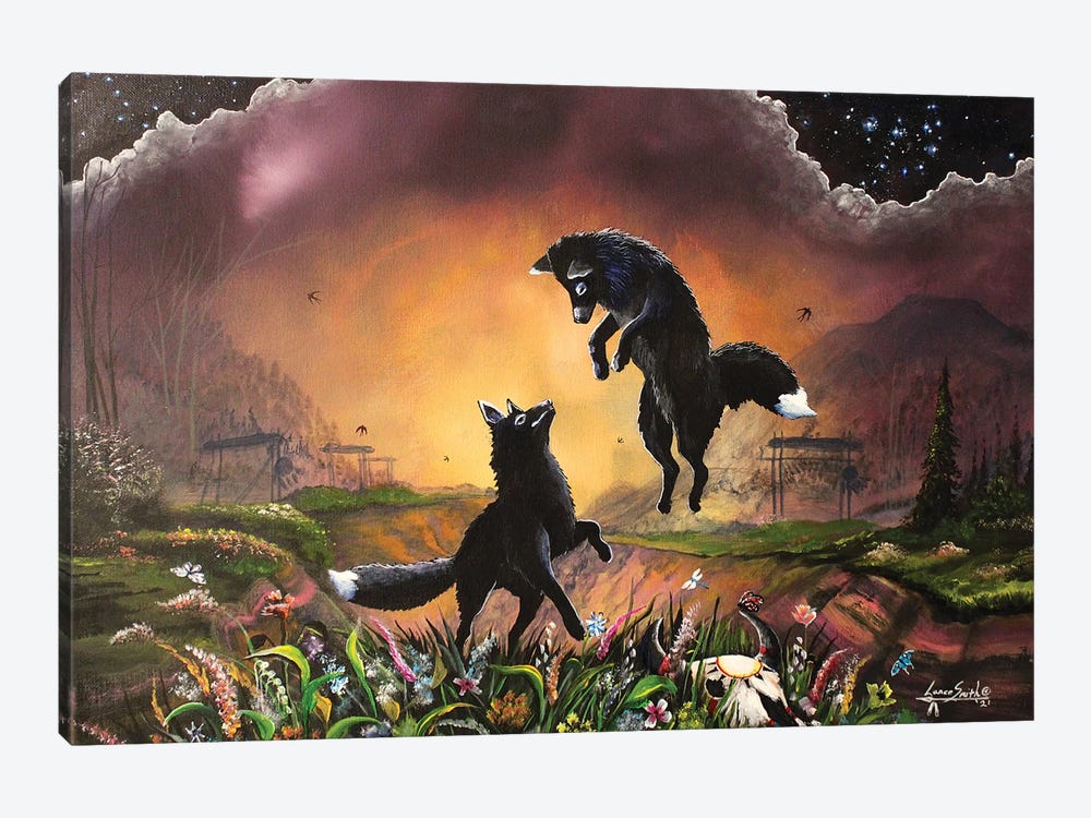 Brother Black Fox by Red Bird Smith Art 1-piece Canvas Artwork