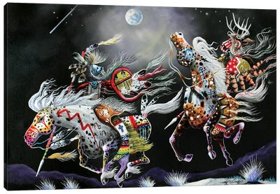 Moon Dancers Canvas Art Print - Art by Native American & Indigenous Artists