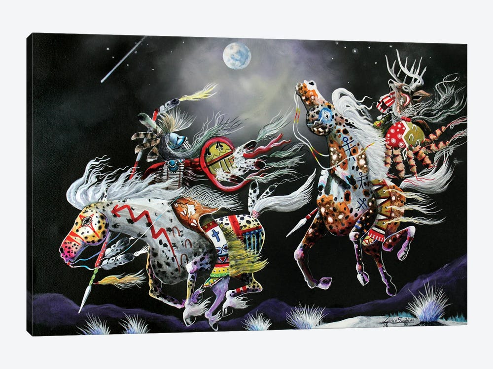 Moon Dancers by Red Bird Smith Art 1-piece Canvas Print