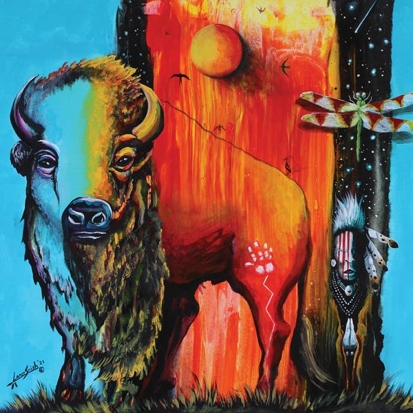 Bison & Buffaloes: Wind Cave by Red Bird Smith Art