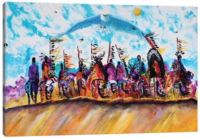 Children Of The Sun Canvas Art Print - Native American Décor