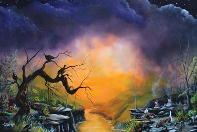 Grouse Dream Scape by Red Bird Smith Art gallery poster