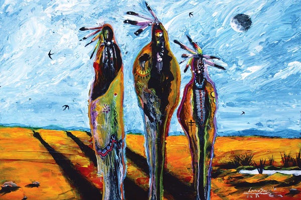 Indigenous & Native American Culture: 3 Spirits by Red Bird Smith Art