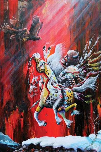 Native American Décor: Red Night by Red Bird Smith Art