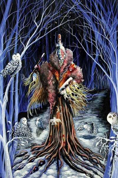 Native American Décor: Silent Wisdom by Red Bird Smith Art