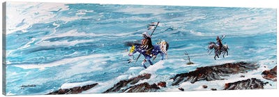 Snow Walkers Canvas Art Print - Horseback Art
