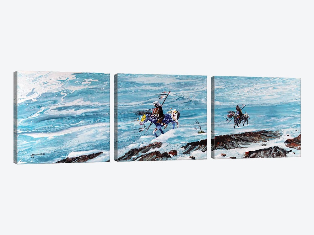 Snow Walkers by Red Bird Smith Art 3-piece Canvas Wall Art