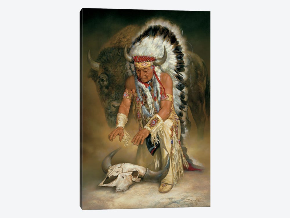 In Honor-Native American Chief by Russ Docken 1-piece Canvas Artwork