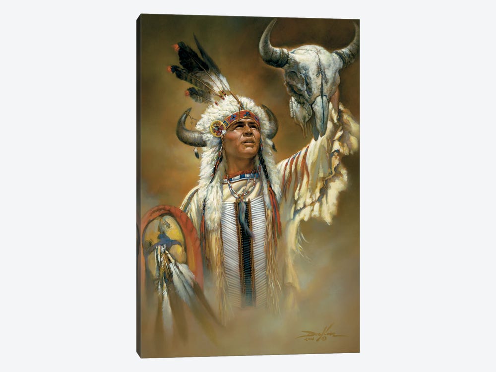 Legend Of The White Buffalo-Native American Man by Russ Docken 1-piece Art Print