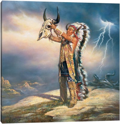 Sacred Storm Canvas Art Print - Native American Décor
