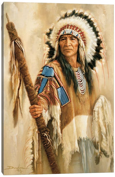 Through My Eyes-Native American Chief Canvas Art Print - Military Art