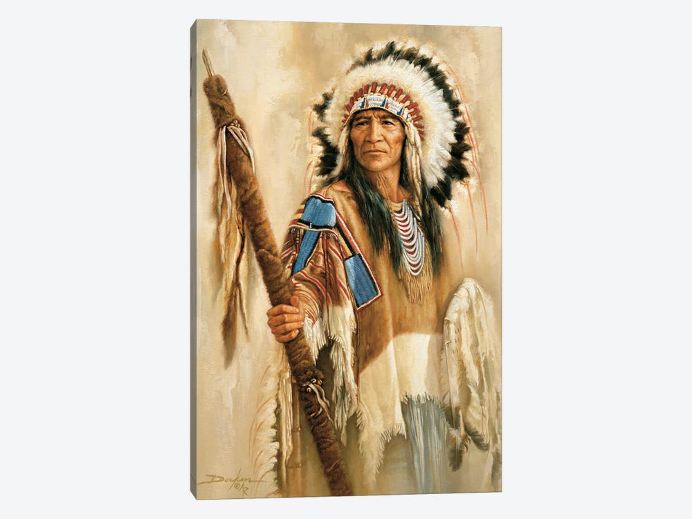 Through My Eyes-Native American Chief by Russ Docken 1-piece Canvas Print