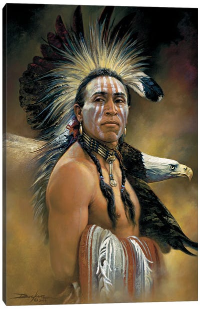 Eagle Vision-Native American Canvas Art Print - Eagle Art