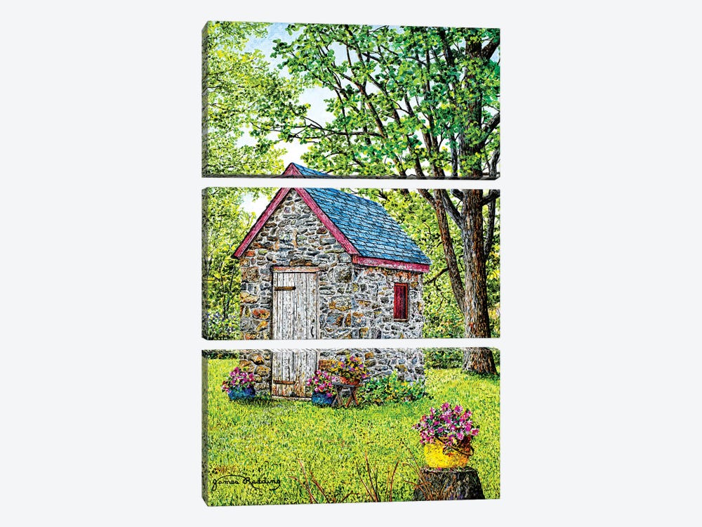 Spring at the Springhouse by James Redding 3-piece Canvas Art
