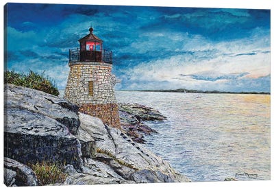 Castle Bay Light Canvas Art Print - Lighthouse Art