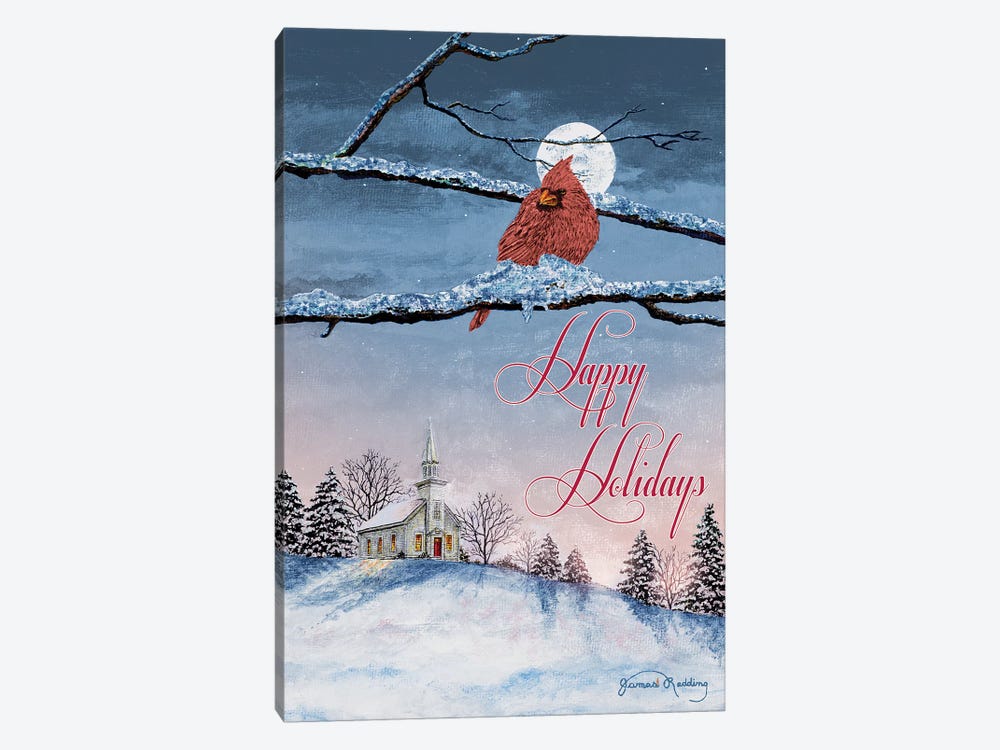Happy Holiday Cardinal by James Redding 1-piece Canvas Print